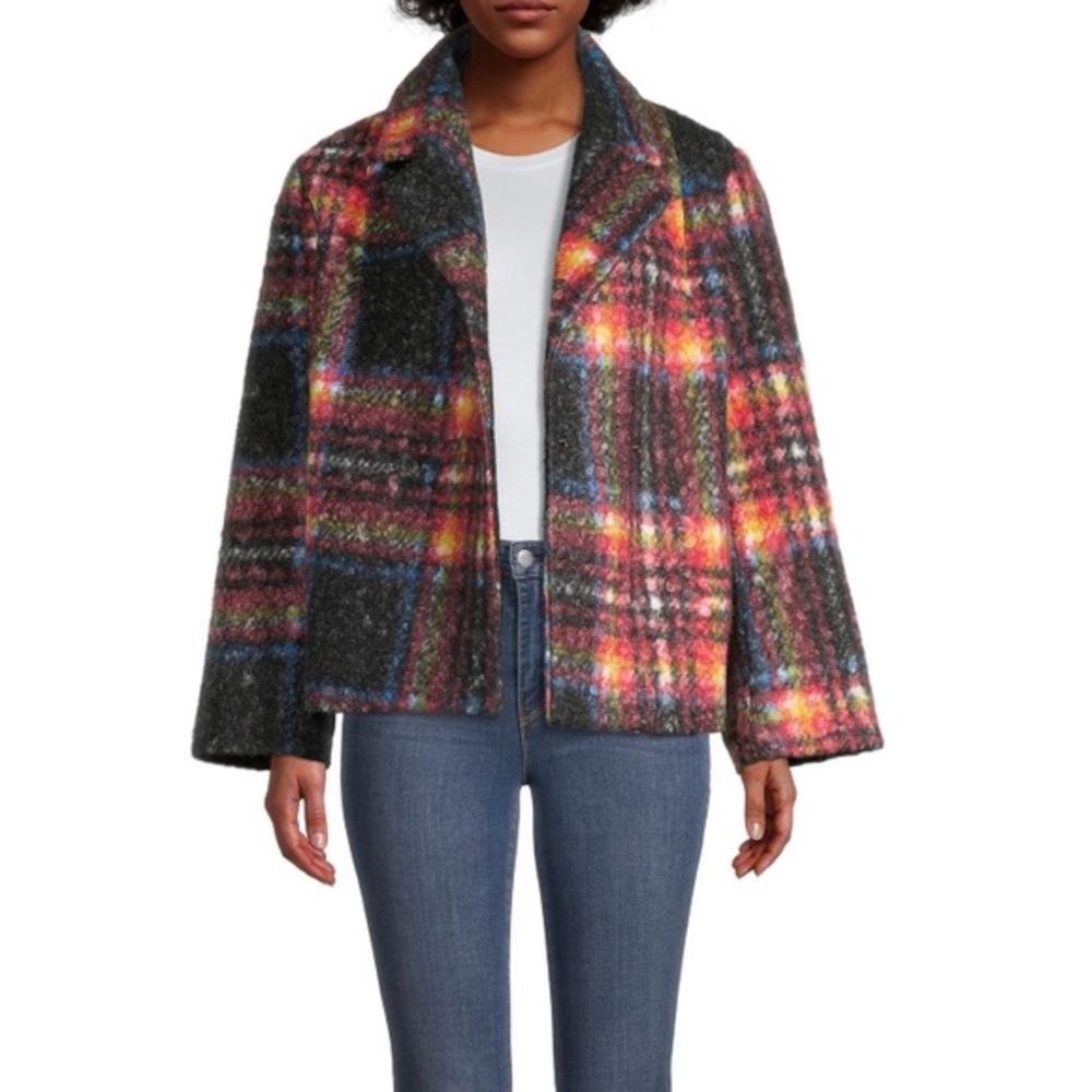 APPARIS Plaid Faux Wool Coat Shacket Small